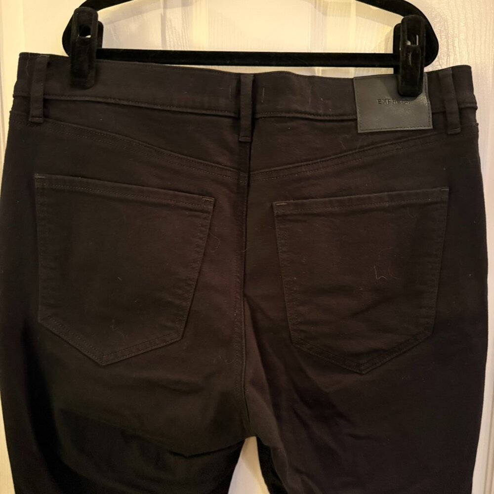 Express Black Skinny Jeans Denim Size 12s / 12 Short Mid Rise - Picture 5 of 8